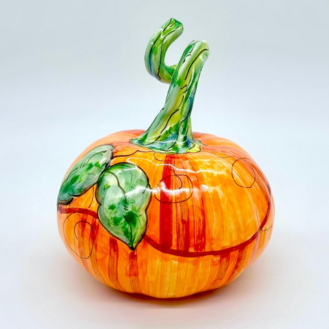 Medium Orange Swirl 3d Pumpkin