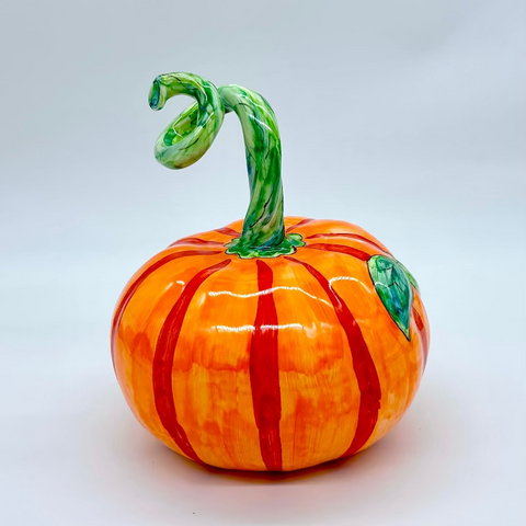 Medium Jack-O-Lantern with Tall Curly Stem 3d Pumpkin