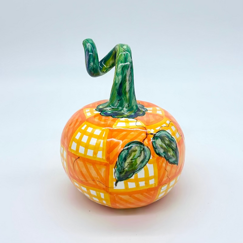 Small Orange Check 3d Pumpkin