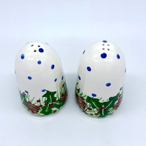 Pinecone Holly Salt and Pepper Shakers