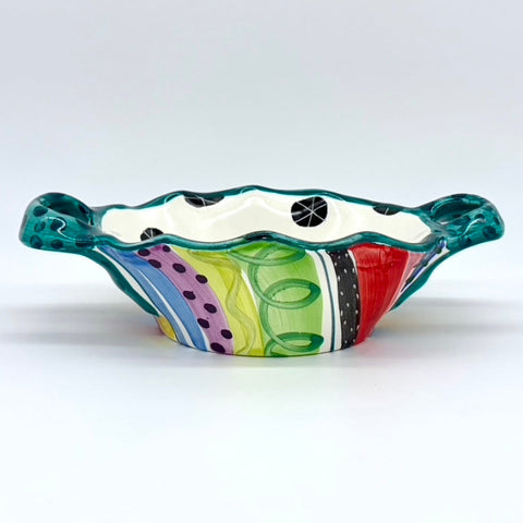 Julie Stripe Double Handled Basket