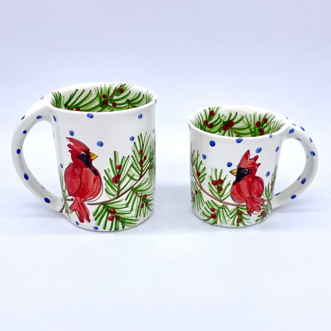 Winter Cardinal Mugs