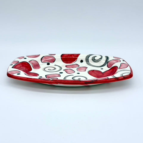 Confetti Hearts Elliptical Plate