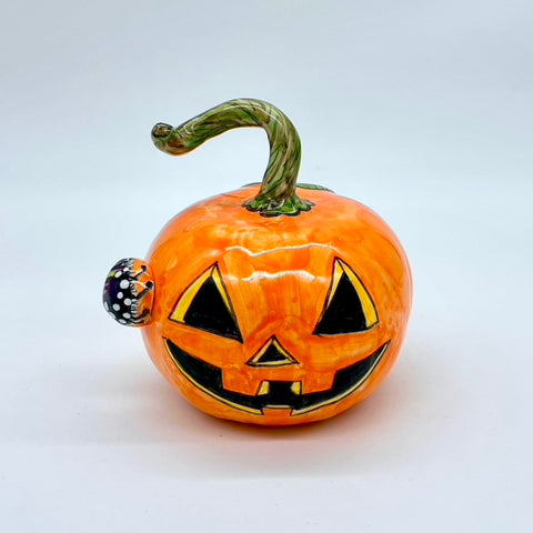 Small Jack-O-Lantern with Spider 3d Pumpkin