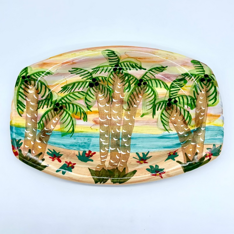 Tropical Sunset Elliptical Plate
