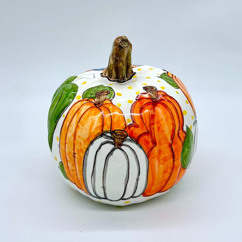 Medium Turkey & Pumpkins 3d Pumpkin