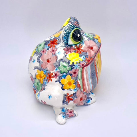 Soft Floral Large Garden Frog