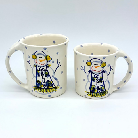 Go Blue Snowman Mugs