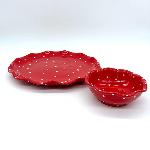 Red and White Dot Serving Bundle