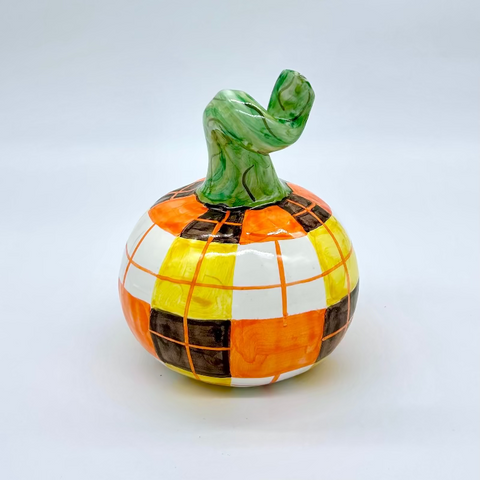 Small Plaid 3d Pumpkin