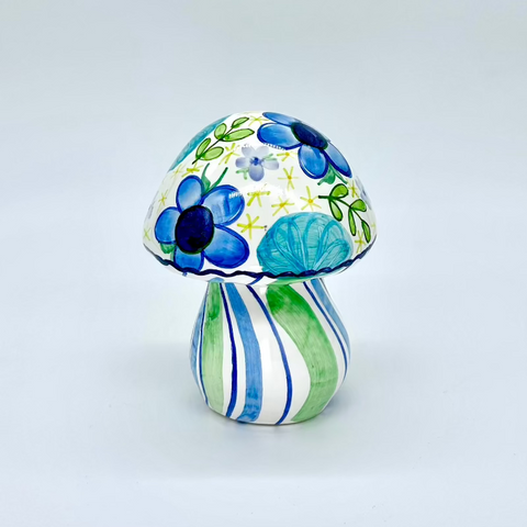 Blue Summer Dress Small Garden Mushroom