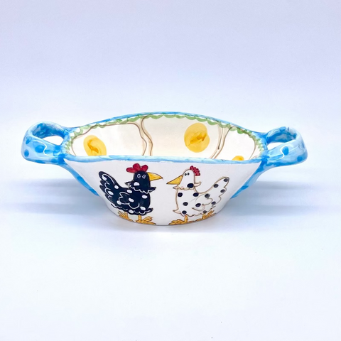 Chickens Double Handled Basket