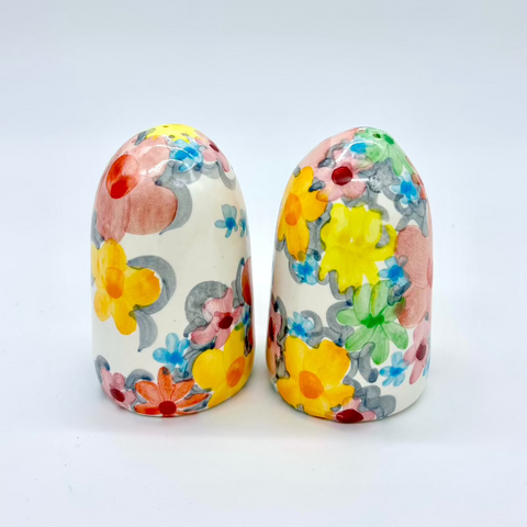 Soft Floral Salt and Pepper Shakers