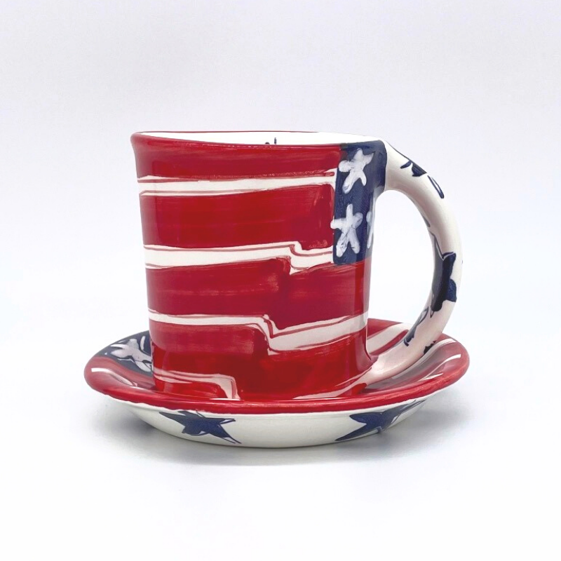 Flag Mug and Saucer Bundle Regular Mug (8oz) and 6