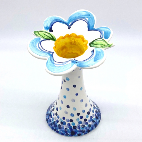 Blue Confetti Flower Vase