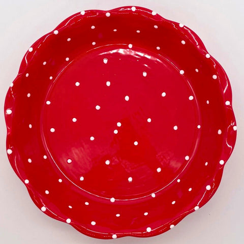 Red and White Dot Pie Baker