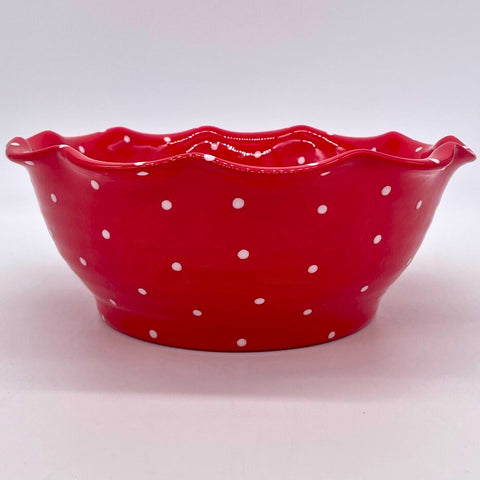 Red and White Dot Bowls