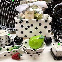 White and Big Black Dots Butter Dish