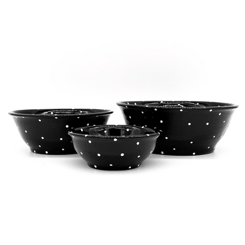 Black and White Dot Bowls