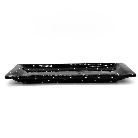Black and White Dot Bread Tray