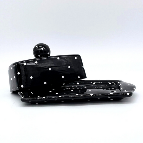Black and White Dot Butter Dish