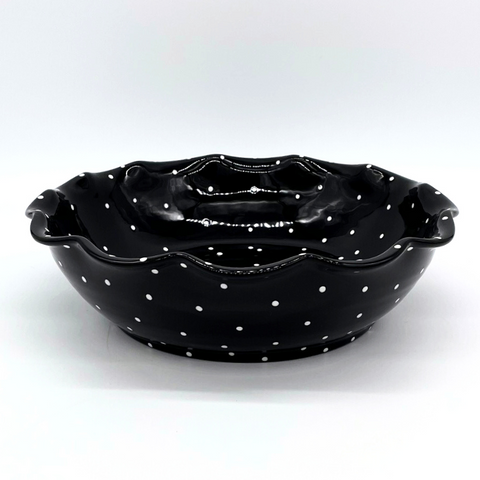 Black and White Dot Pasta Bowl