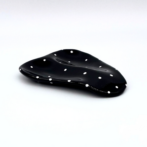 Black and White Dot Double Spoon Rest