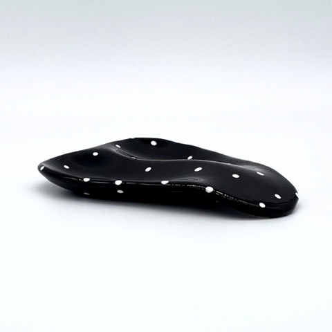 Black and White Dot Double Spoon Rest
