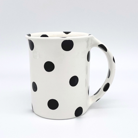 White and Big Black Dots Mugs