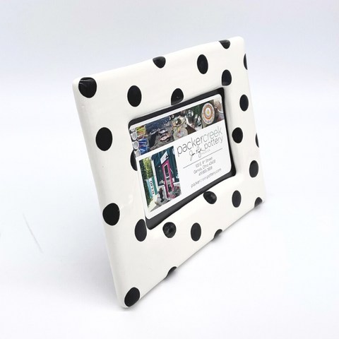 White and Big Black Dots Picture Frame