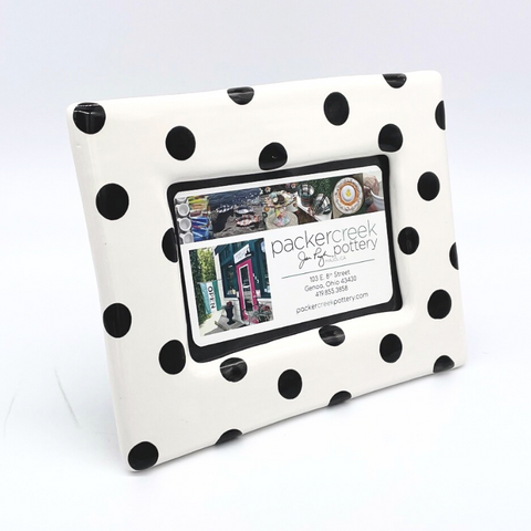 White and Big Black Dots Picture Frame
