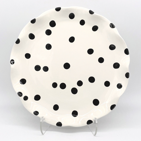 White and Big Black Dots Plates