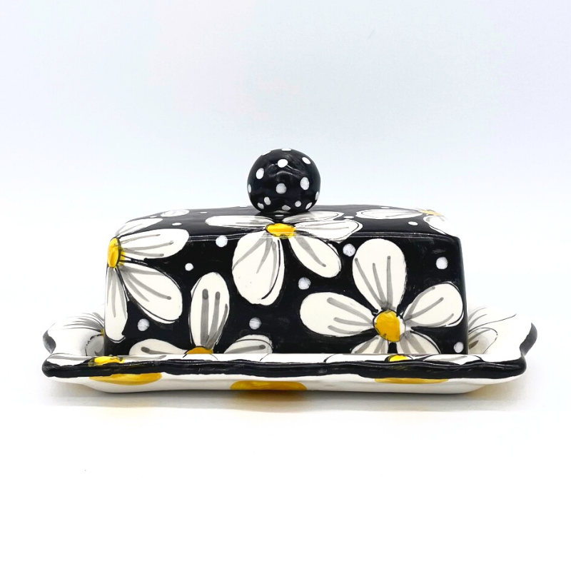 Black and sales white butter dish