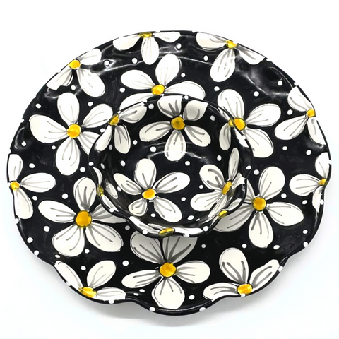 Black and White Daisy Serving Bundle