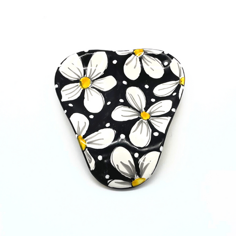 Black and White Daisy Double Spoon Rest