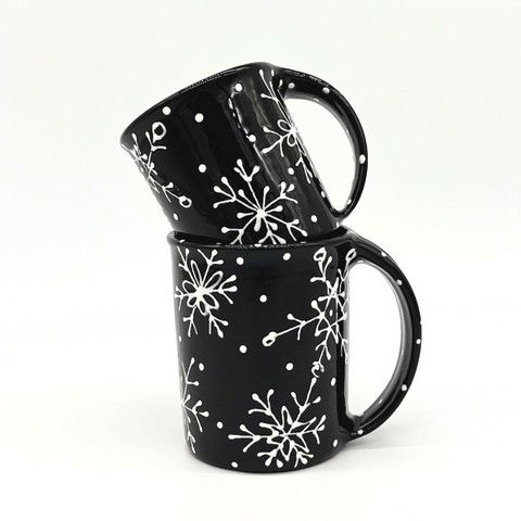 Black and White Snowflake Mug