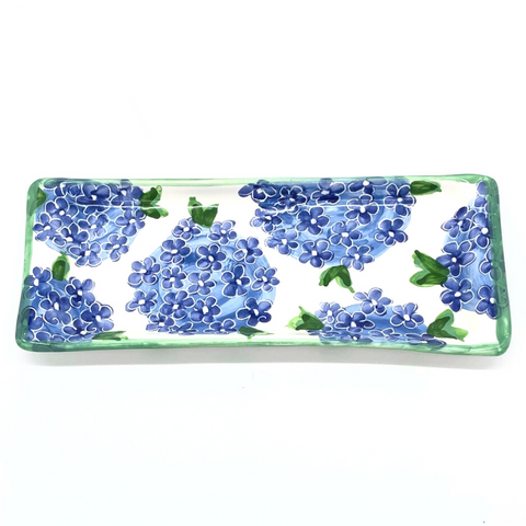 Blue Hydrangea Bread Tray