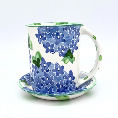 Blue Hydrangea Mug and Saucer Bundle
