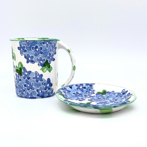 Blue Hydrangea Mug and Saucer Bundle