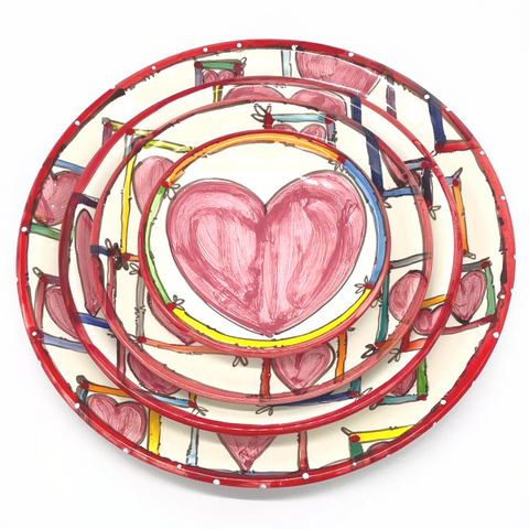 Framed Hearts Plates