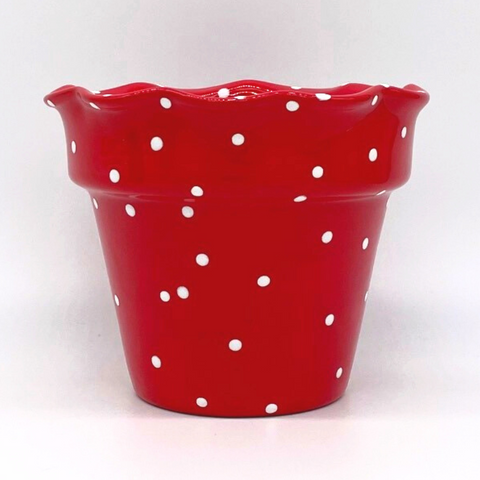 Red and White Dots Garden Planter