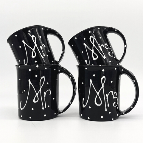 Mr. & Mrs. Mug Set - White Dot