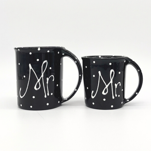 Mr. & Mrs. Mug Set - White Dot