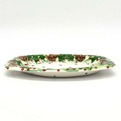 Pinecone Holly Elliptical Plate
