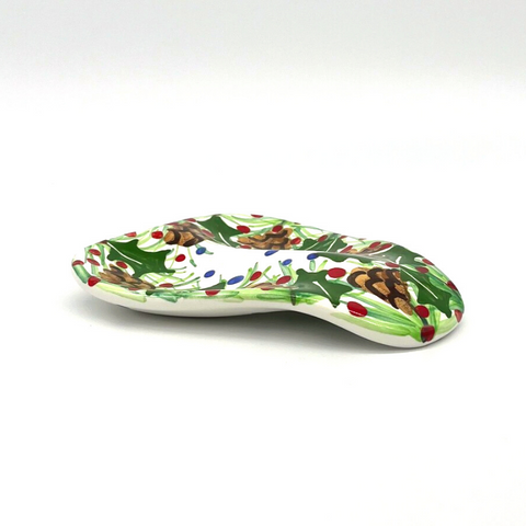 Pinecone Holly Double Spoon Rest